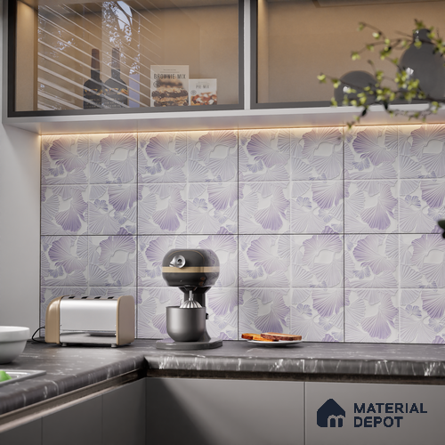 Floral Wall Tile TL 07244 D Florina 4003 Granula 1 ft x 1 ft Ceramic Matte Finish - 9 mm  | 2 mm Spacer is Mandatory | Please Expect a Slight Variation of Pattern